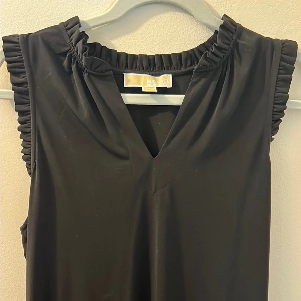 MICHAEL Michael Kors Black Shift Dress with Ruffle Details - Picture 3 of 6